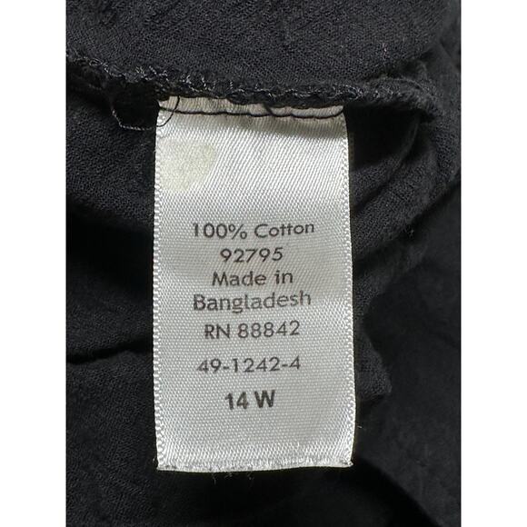 Woman Within Pants Women 14W Cropped Pull On Textured Lounge Relaxed 100% Cotton - Picture 4 of 8